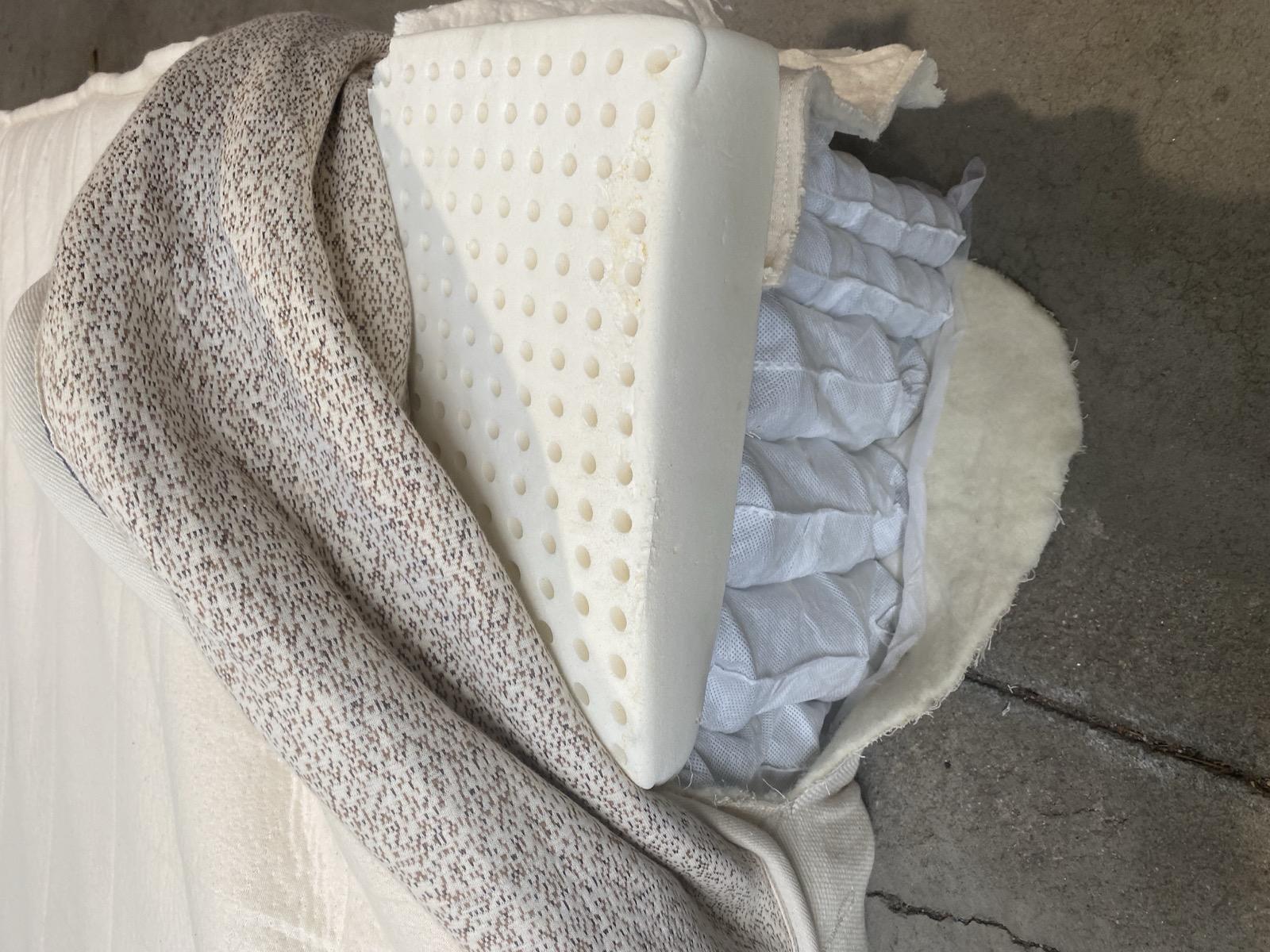 Birch mattress layers exposed